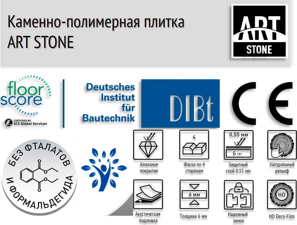 Каменно-полимерная плитка Art Stone - новые технологии в напольных покрытиях